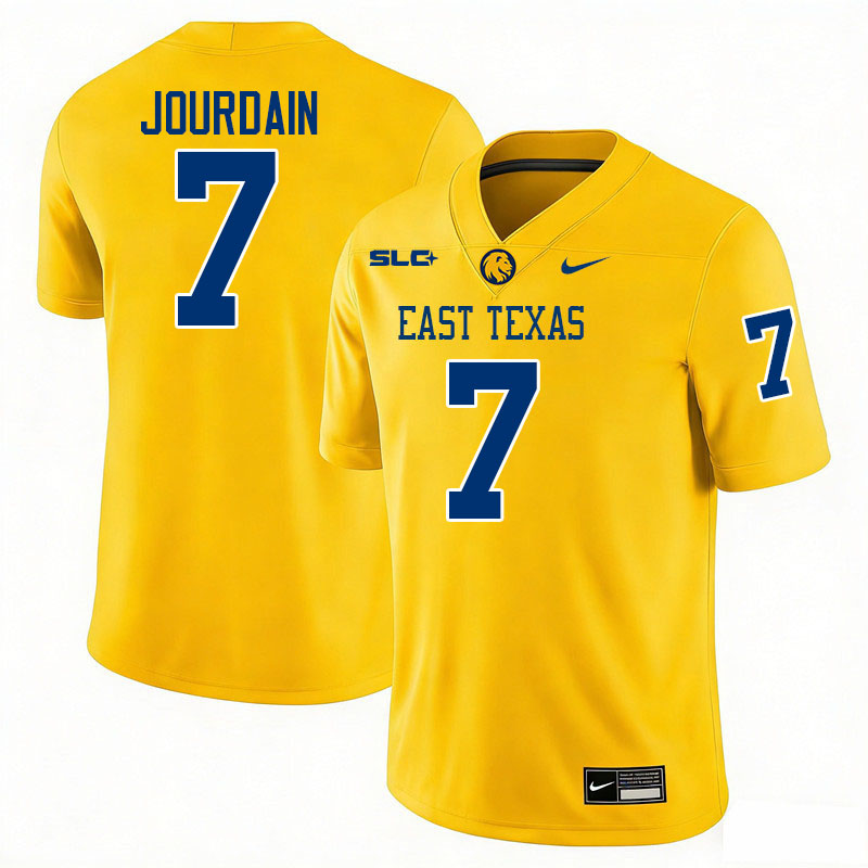 East Texas A&M Lions #7 Christian Jourdain College Football Jerseys,Uniforms-Gold